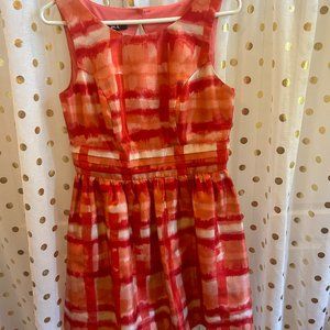 junior pink flare party dress